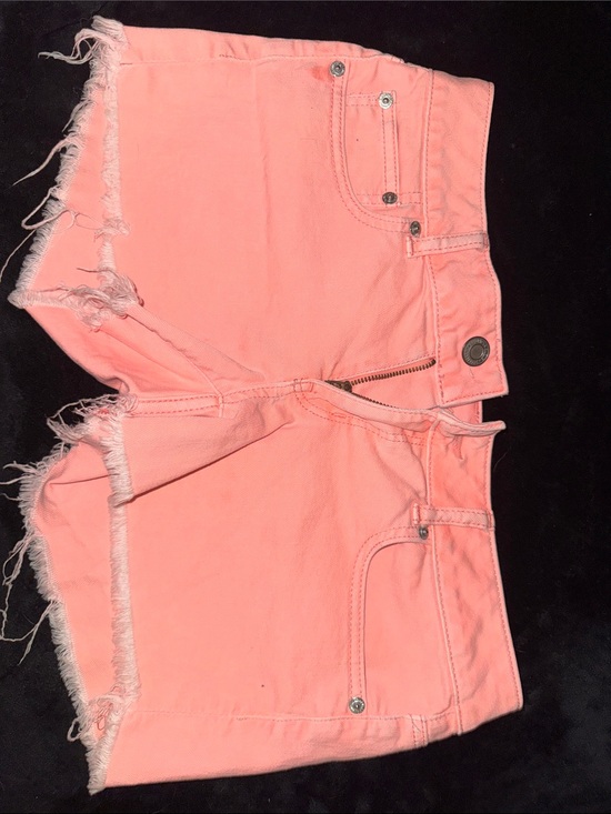 American Eagle Outfitters Pants - Neon Coral Pink Frayed Hem Women's Denim Shorts